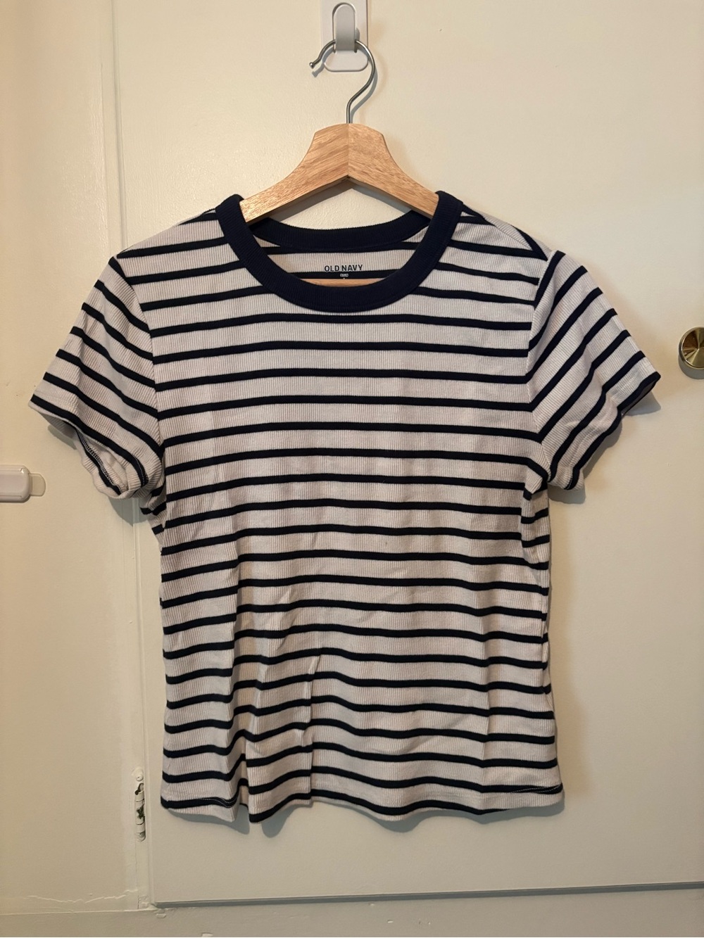 Old Navy Navy & White Striped Short-Sleeve Tee